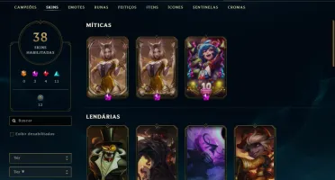 Fullacesso - 38 Skins - Level 120 - 87 Campeões