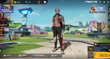 Conta free fire com calça anjo vermelha masculina