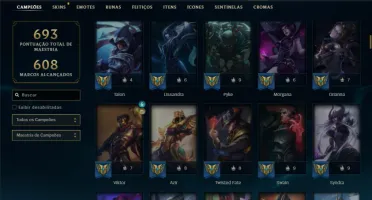 Prata 1 com TODOS os champs e 295 Skins ( MAIN MID )