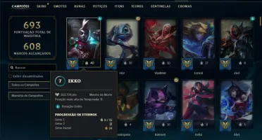 Prata 1 com TODOS os champs e 295 Skins ( MAIN MID )