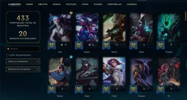 Conta ouro 2 com 147 skins e 112 champs