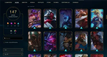 Conta ouro 2 com 147 skins e 112 champs
