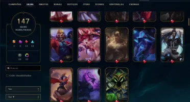 Conta ouro 2 com 147 skins e 112 champs