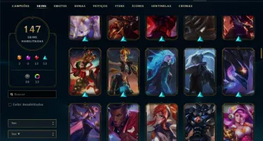 Conta ouro 2 com 147 skins e 112 champs