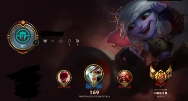 Conta LOL Borda Gold mais de 100 Campeões 7 Paginas de Runas
