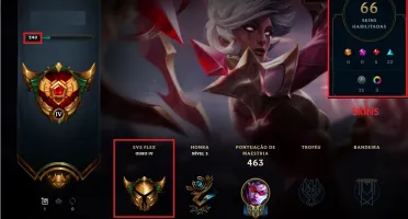 [20% OFF] CONTA LOL | OURO 4 | (115 CHAMPS & 66 SKINS)