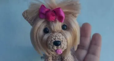 Chaveiro Yorkshire Terrier em Crochê