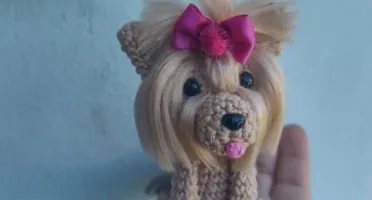 Chaveiro Yorkshire Terrier em Crochê