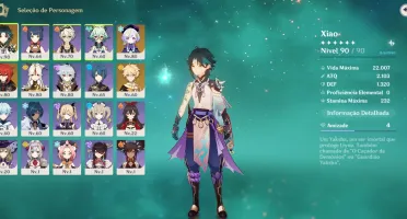 Conta Genshin Impact AR 51 - Xiao + 2 T5 + Túmulo do Lobo
