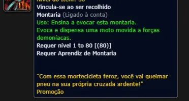 Montaria WoW Tempo limitado - Motobrasa Forjada em Ódio
