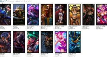 CONTA COM 47 CAMPEÕES E 17 SKINS