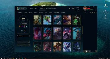 93campeões, 40skin, 3lendarias, 8épicas, 2chromas e 500 d RP