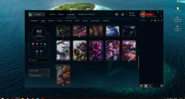 93campeões, 40skin, 3lendarias, 8épicas, 2chromas e 500 d RP