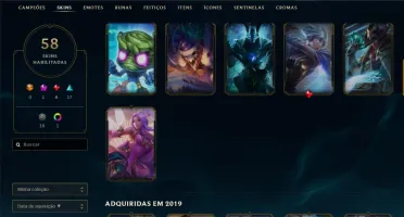 CONTA LOL PRATA IV, CHEIA DE SKINS, COM 97 CHAPIONS