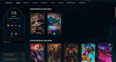 CONTA LOL PRATA IV, CHEIA DE SKINS, COM 97 CHAPIONS
