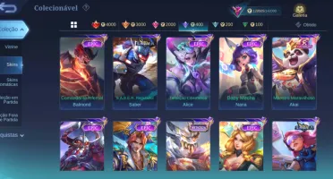 Mobile legends conta +350 skins