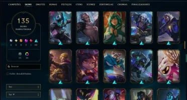 Unranked com 150 Champs e 135 Skins ( ADC / MID / TOP )