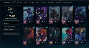 Unranked com 150 Champs e 135 Skins ( ADC / MID / TOP )