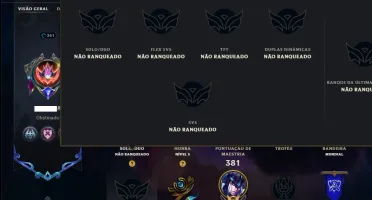 Unranked com 150 Champs e 135 Skins ( ADC / MID / TOP )