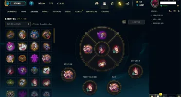 CONTA LEAGUE OF LEGENDS - OURO 3 S11 - 148 CHAMP E 157 SKINS
