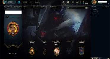 CONTA LEAGUE OF LEGENDS - OURO 3 S11 - 148 CHAMP E 157 SKINS