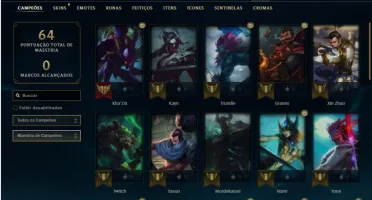 Conta platina 1 com 39 Champs e 4 Skins + 14 Fragmentos