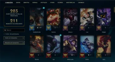CONTA LOL - LVL 213 - 120 Champions - 102Skins - FULL ACESSO