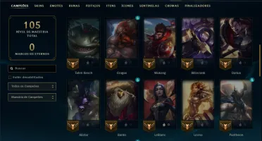 Unranked com 50 Champs e 38 Skins