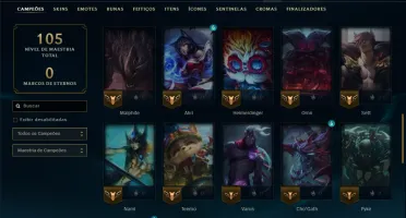 Unranked com 50 Champs e 38 Skins