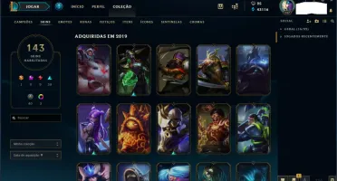 Conta league of legends 140 skins+