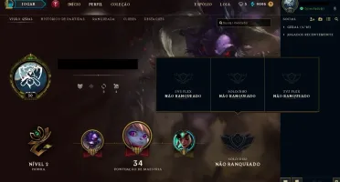 Conta LVL 30 (Unranked) (Nunca Pegou Elo)