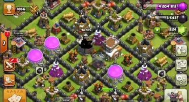 clash of clans cv8 com 4 construtores e 824 gemas
