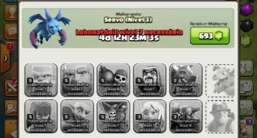 clash of clans cv8 com 4 construtores e 824 gemas