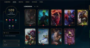 Conta Platina Mais de 100 SKINS e 137 Campeoes