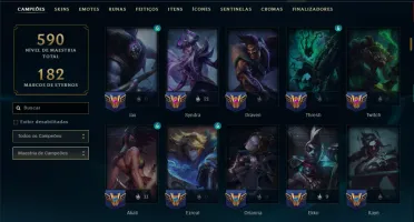 Esmeralda 3 com TODOS os Champs e 286 Skins ( Nivel 531 )