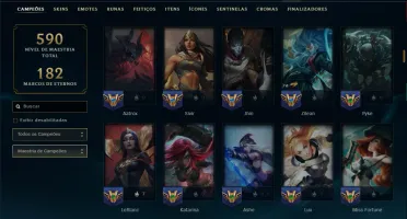 Esmeralda 3 com TODOS os Champs e 286 Skins ( Nivel 531 )