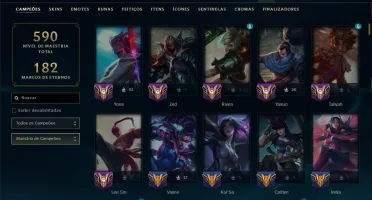 Esmeralda 3 com TODOS os Champs e 286 Skins ( Nivel 531 )