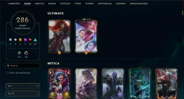 Esmeralda 3 com TODOS os Champs e 286 Skins ( Nivel 531 )