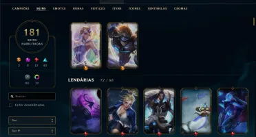 Conta gold 4 season 4 rara com muitas skins