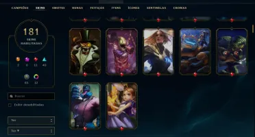 Conta gold 4 season 4 rara com muitas skins