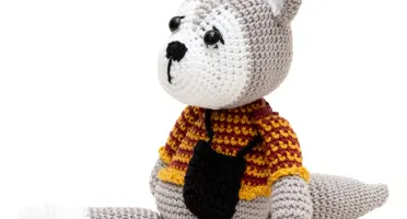 Lobo com Bolsa em Crochê Amigurumi