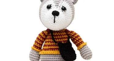 Lobo com Bolsa em Crochê Amigurumi