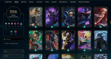 Conta Ex Mestre Todos Champs 204 Skins