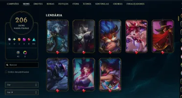 Conta Ex Mestre Todos Champs 204 Skins