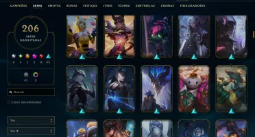 Conta Ex Mestre Todos Champs 204 Skins