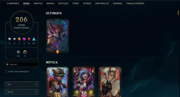 Conta Ex Mestre Todos Champs 204 Skins