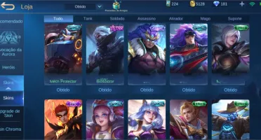 Vendo conta do jogo Mobile Legends: Bang Bang