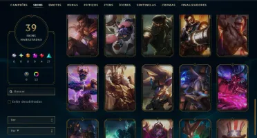 Prata 2 com 60 Champs e 39 Skins ( JG / ADC / MID )