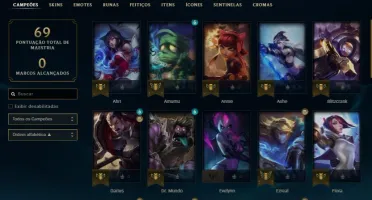 ACC LOL GOLD, SKINS E CHAMPS