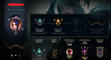 Conta Platina lv 405 + 148 Skins + Todos os campeões